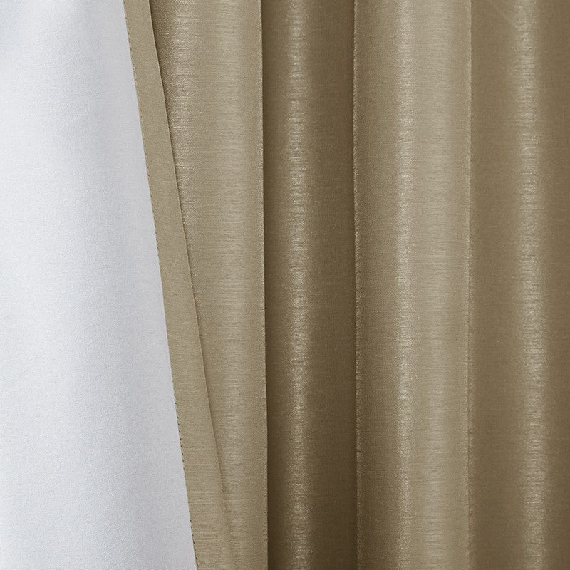 Emilia 100% Polyester Solid Faux Silk Lined Twist Tab Total Blackout Window Curtain