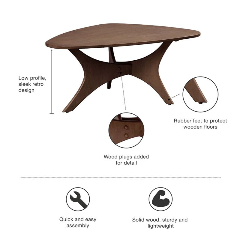 Blaze Triangle Wood Coffee Table