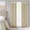 Emilia 100% Polyester Solid Faux Silk Lined Twist Tab Total Blackout Window Curtain