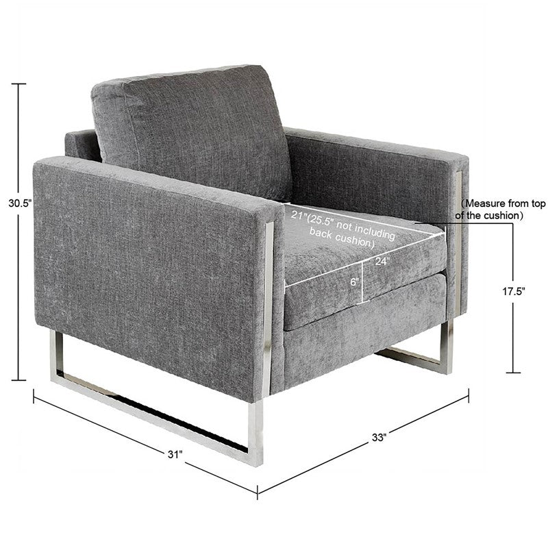 Madden Upholstered Metal Base Accent Lounge Chair