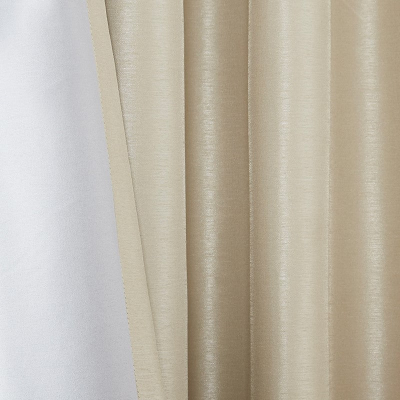 Emilia 100% Polyester Solid Faux Silk Lined Twist Tab Total Blackout Window Curtain