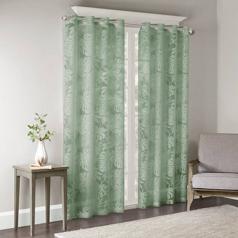 Leilani Palm Leaf Burnout Window Sheer