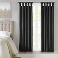 Emilia 100% Polyester Solid Faux Silk Lined Twist Tab Total Blackout Window Curtain
