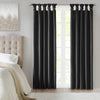 Emilia 100% Polyester Solid Faux Silk Lined Twist Tab Total Blackout Window Curtain