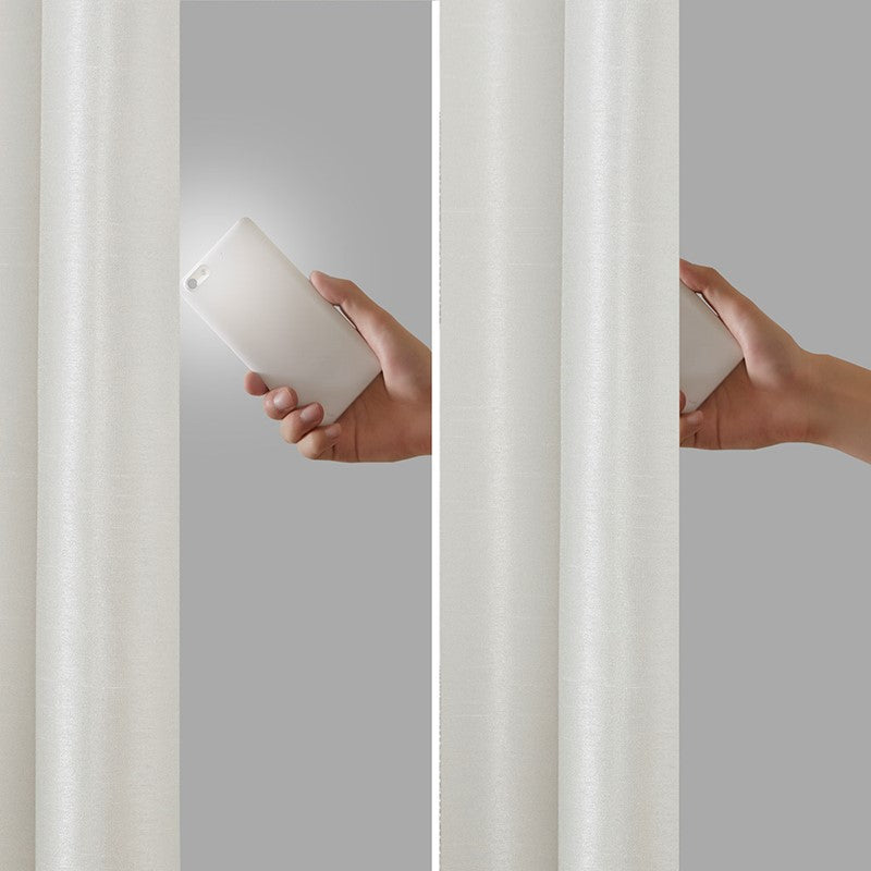 Emilia 100% Polyester Solid Faux Silk Lined Twist Tab Total Blackout Window Curtain