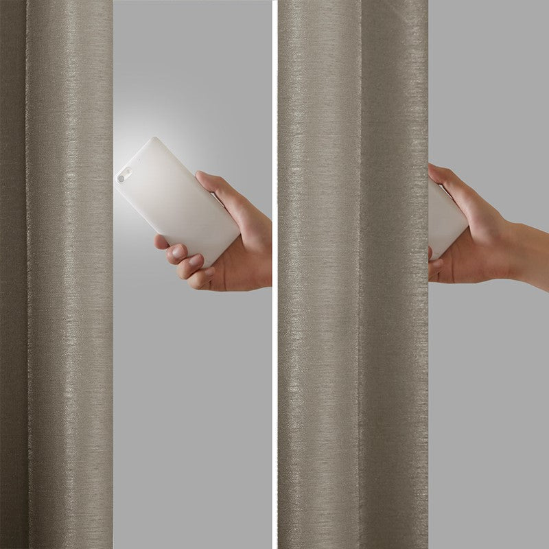 Emilia 100% Polyester Solid Faux Silk Lined Twist Tab Total Blackout Window Curtain