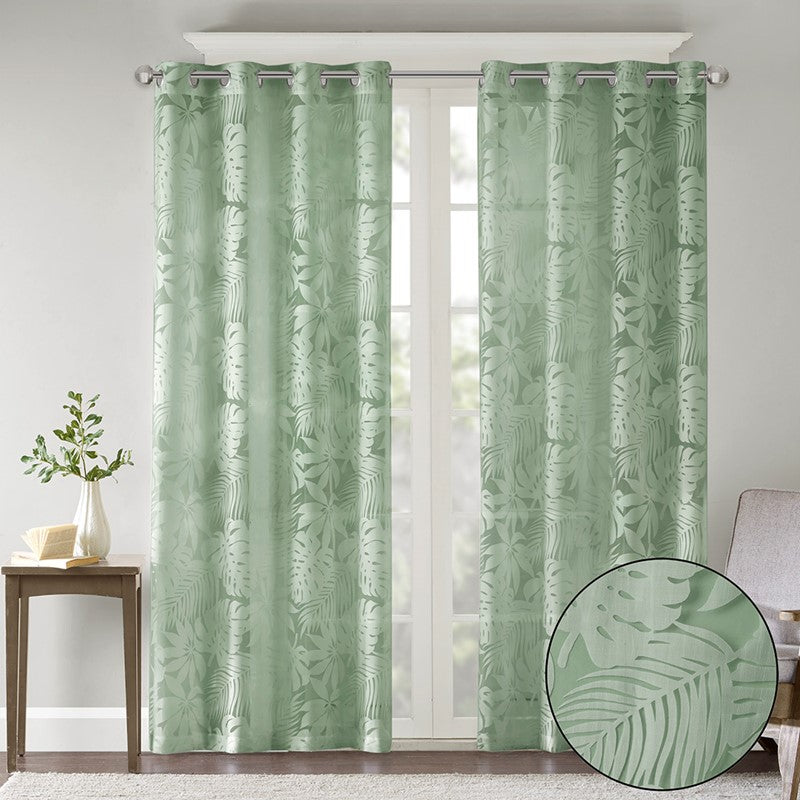Leilani Palm Leaf Burnout Window Sheer