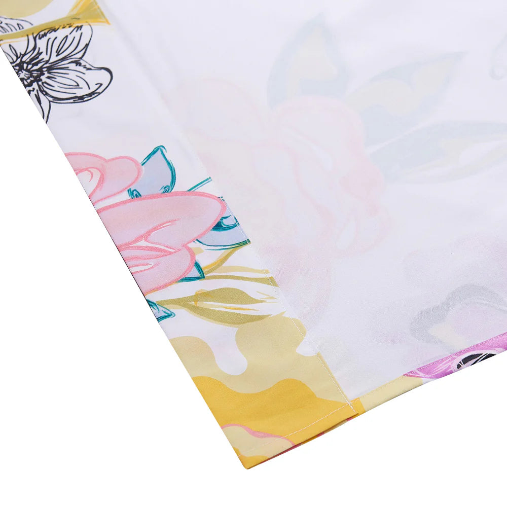 Minsk 84 Inch Bright Flower Pattern Window Panel Curtains