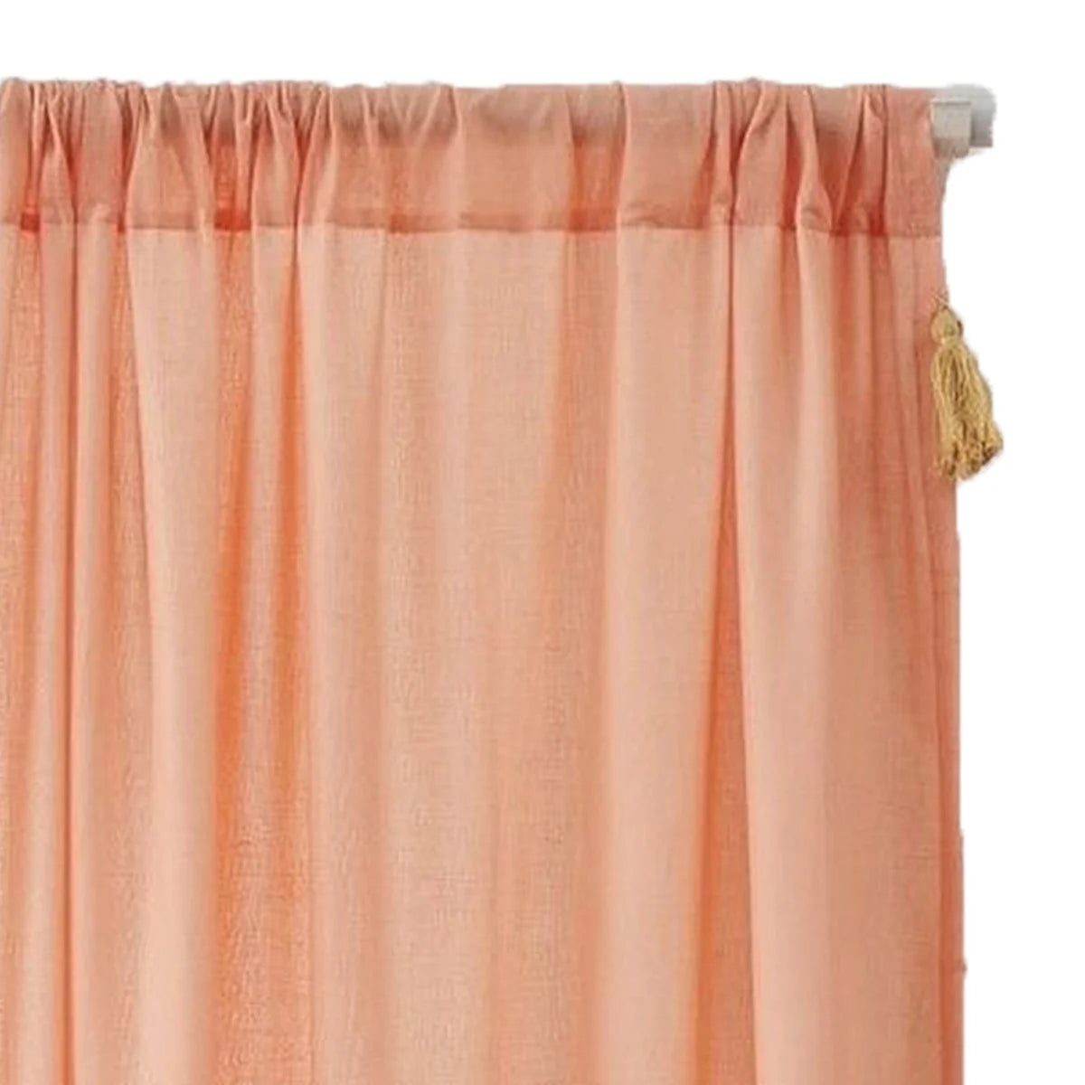 Xumi 4 Piece Coral Pink Window Curtain with Tie Backs 2 Panel Set