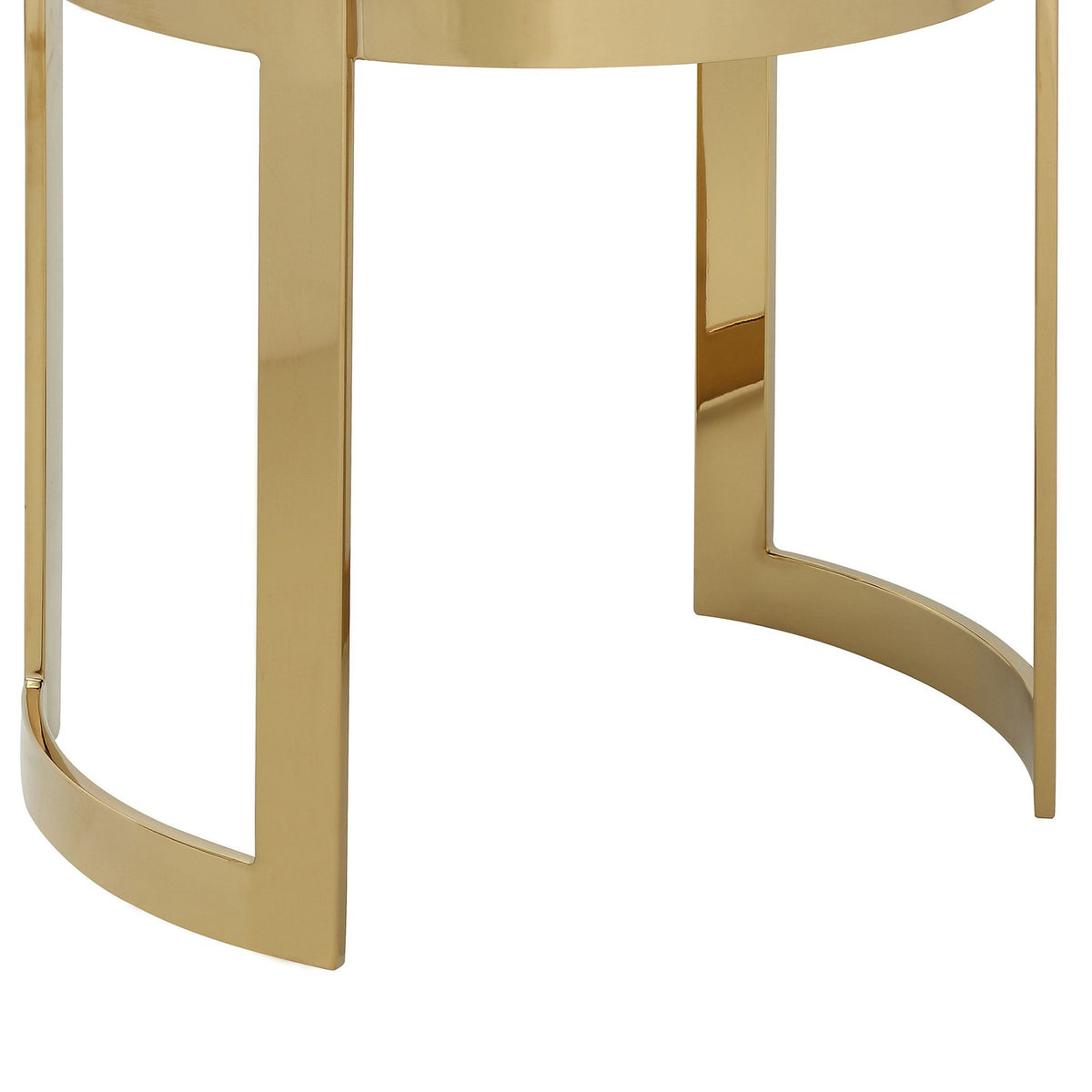 Niyo 19 Inch Accent Stool Ottoman, Round Cushioned Green Velvet Seat, Gold