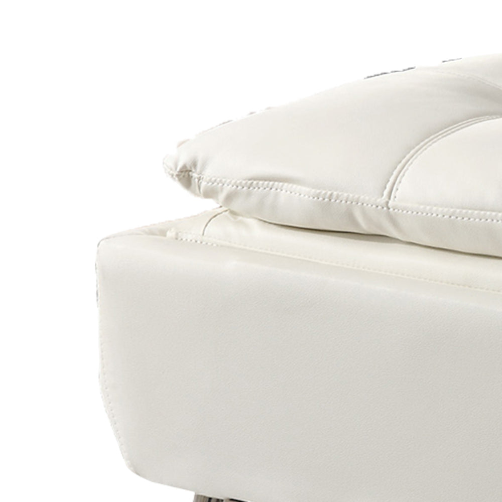 Faux Leather Ottoman with Reversible Tray Tops