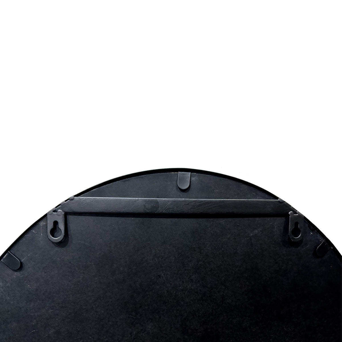 Oval Metal Wall Mirror with Black Framed Edges