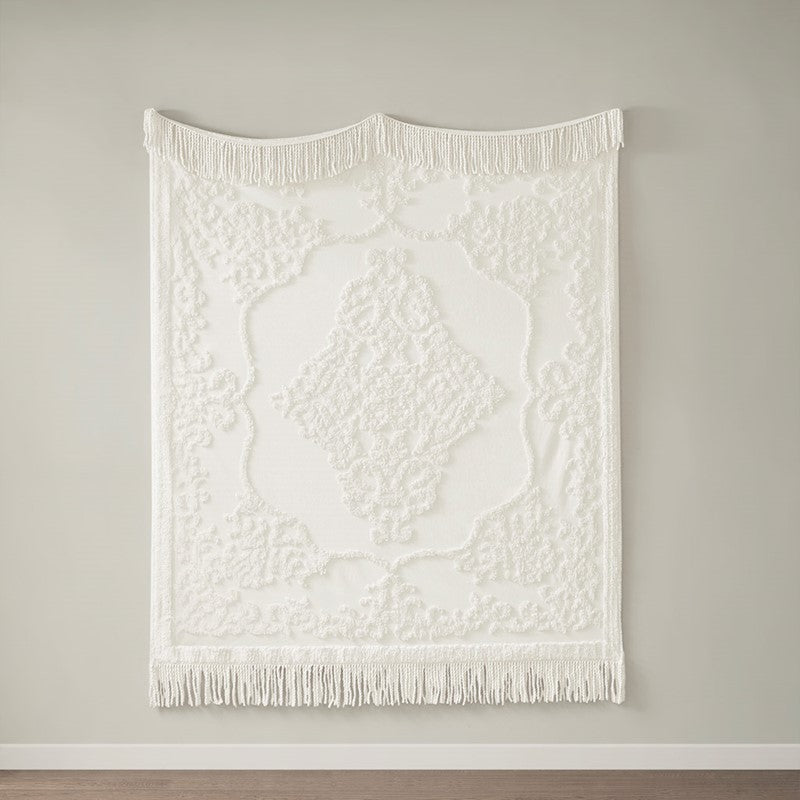Chloe 100% Cotton Tufted Chenille Lightweight Throw With Fringe Tassel