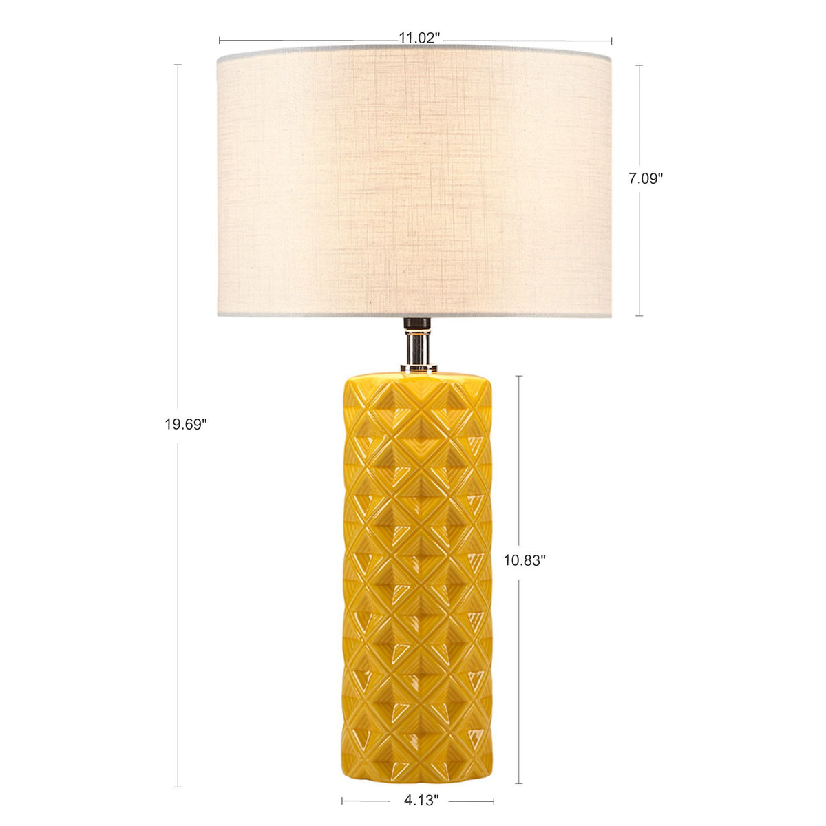 Yellow Geometric Cylinder Ceramic Table Lamp