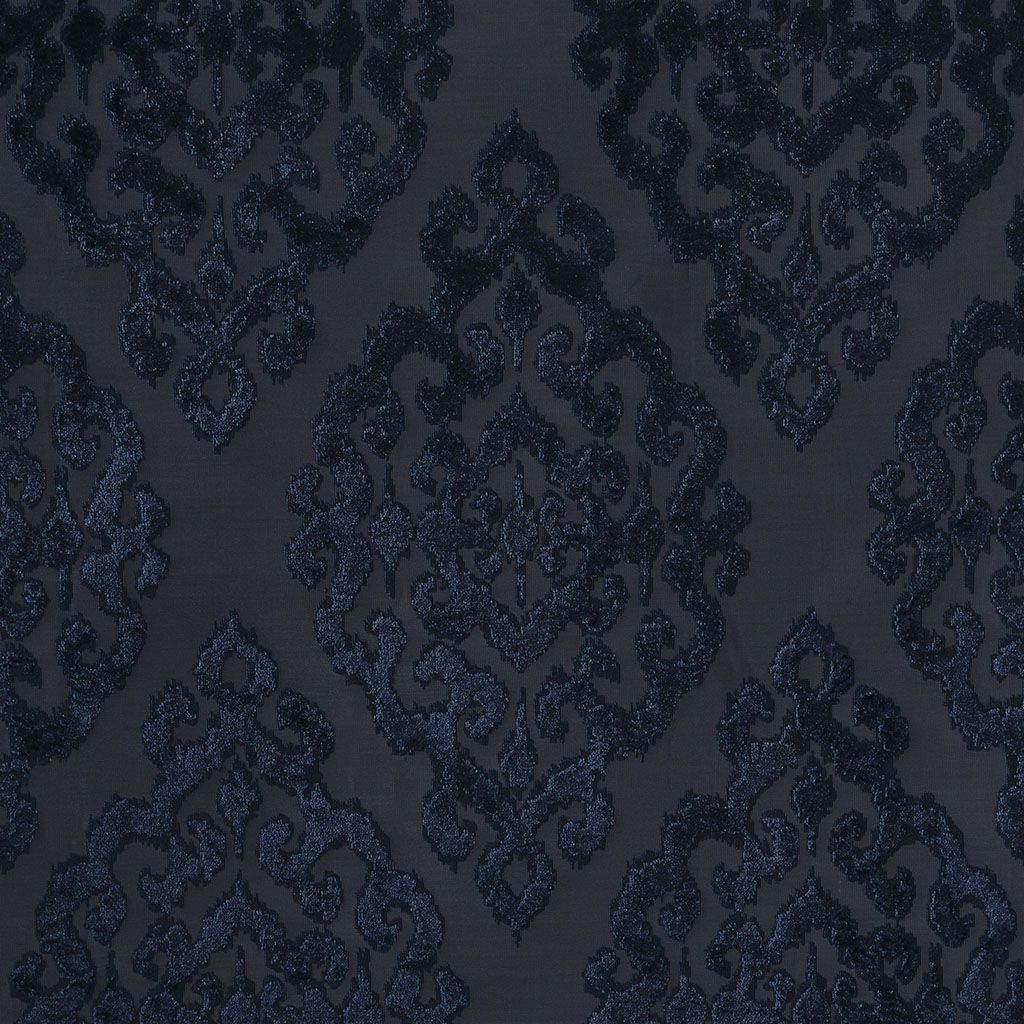 Knitted Jacquard Damask Total Blackout Grommet Top Curtain Panel(Only 1 Pc Panel)