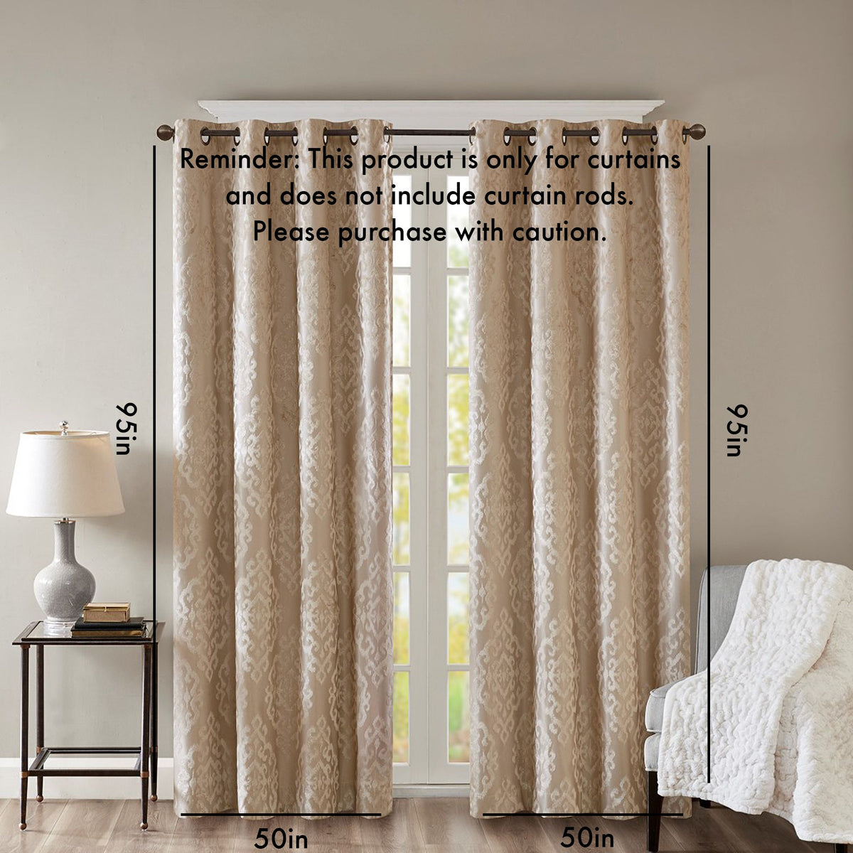 Mirage Knitted Jacquard Total Blackout Panel (Only 1 Pc Panel)