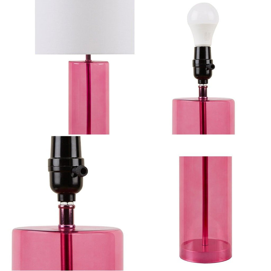 Pink Glass Table Lamp