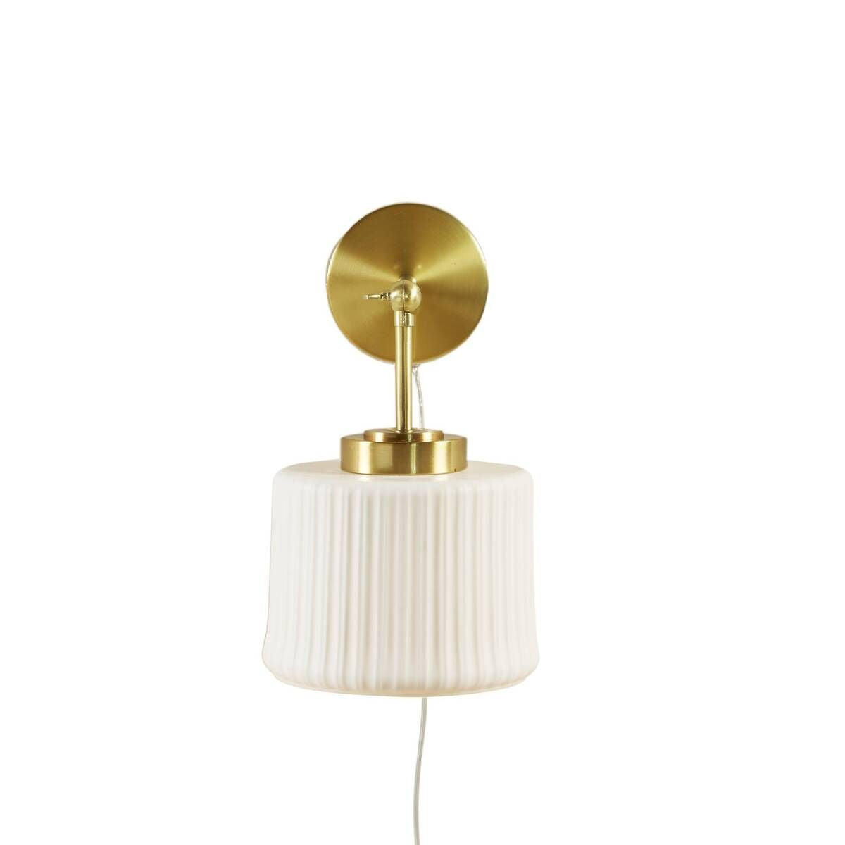 White Ceramic Wall Sconce with Adjustable Swing Arm