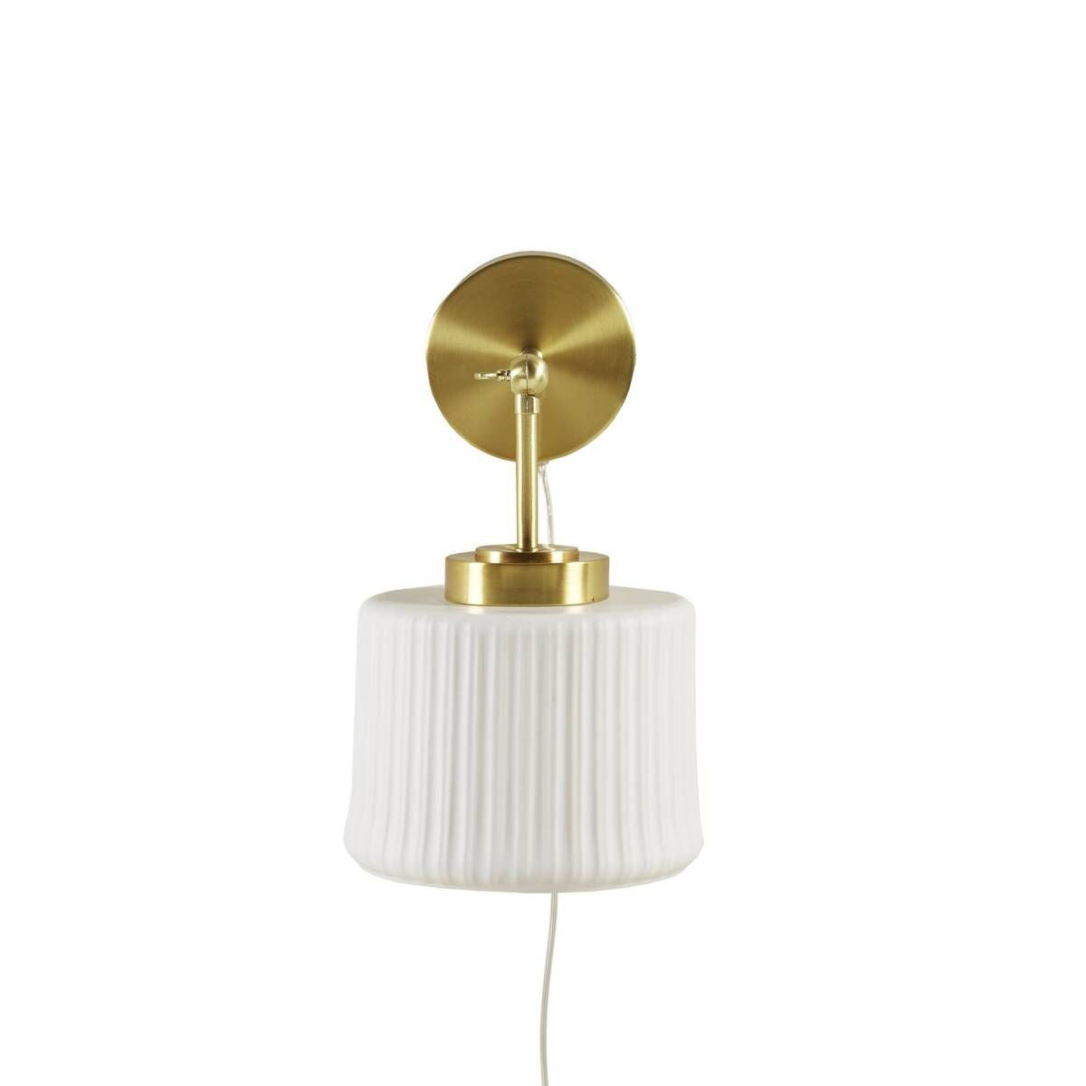 White Ceramic Wall Sconce with Adjustable Swing Arm
