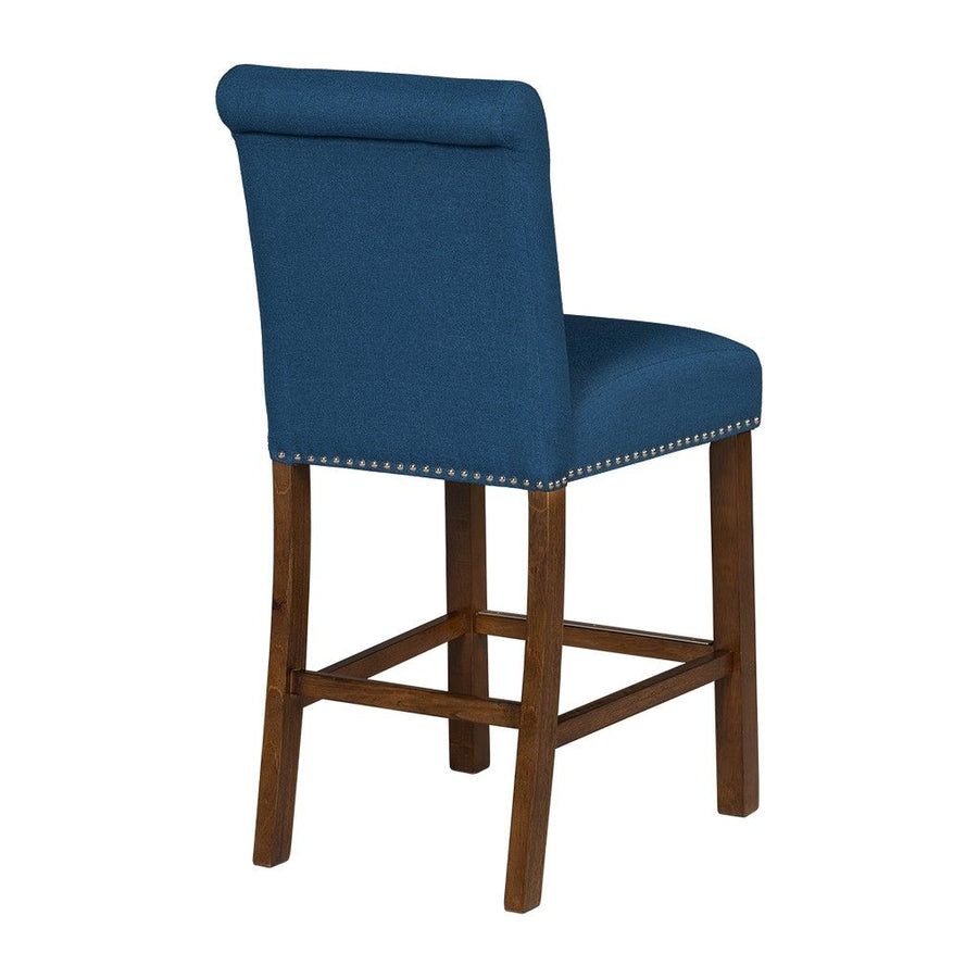 Upholstered Counter Stool with Nailhead Trim Set of 2