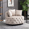 Plush Velvet Barrel Chair with Solid Wood Legs - Available in 3 Colors