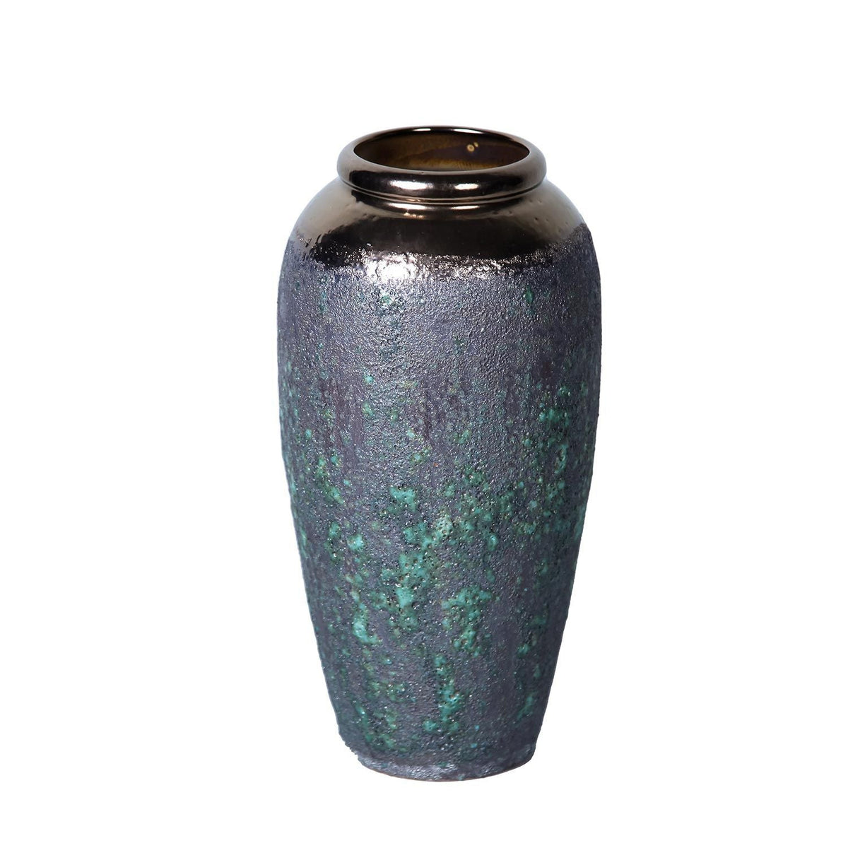 Vintage Smoke Ceramic Vase 7"D x 14"H
