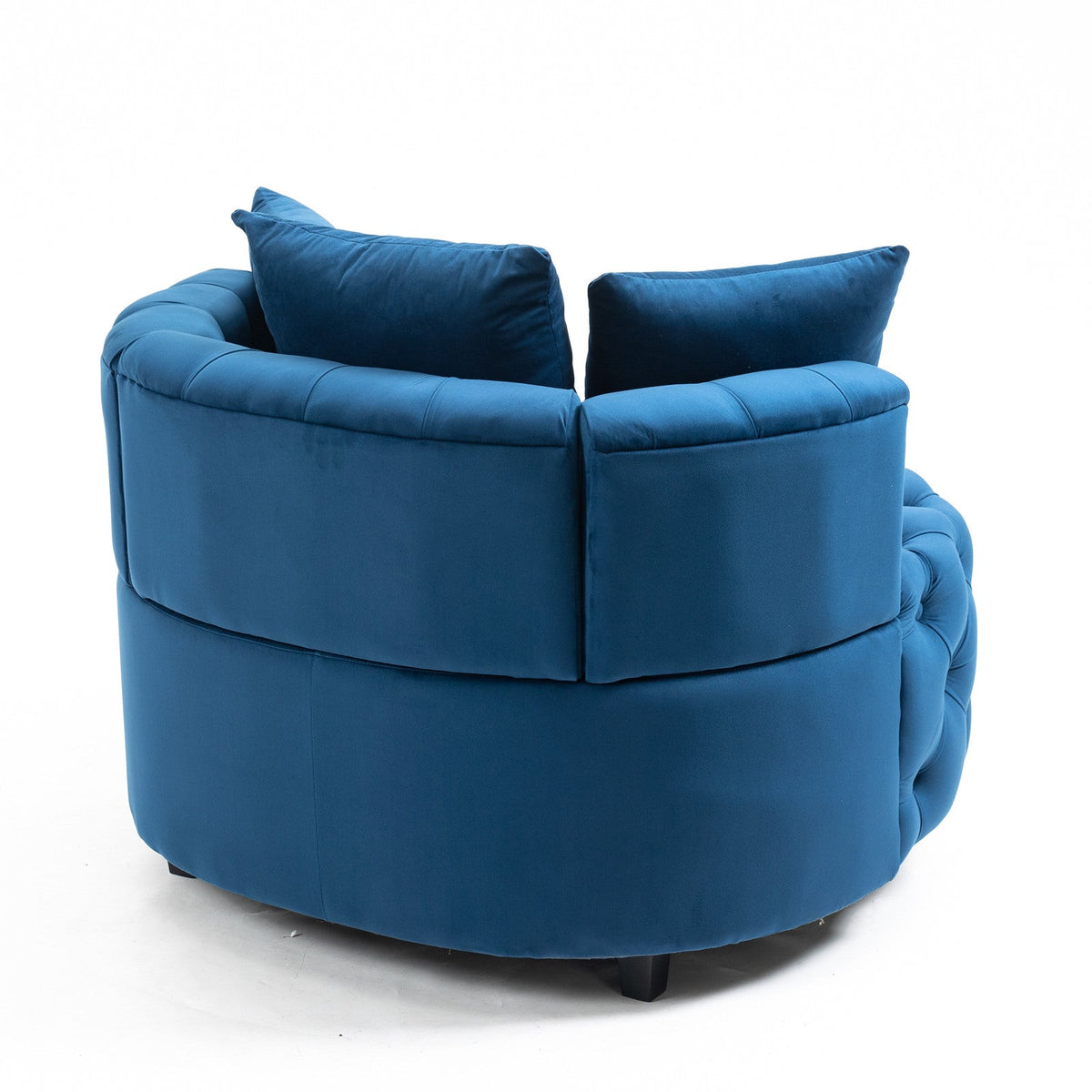 Plush Velvet Barrel Chair with Solid Wood Legs - Available in 3 Colors