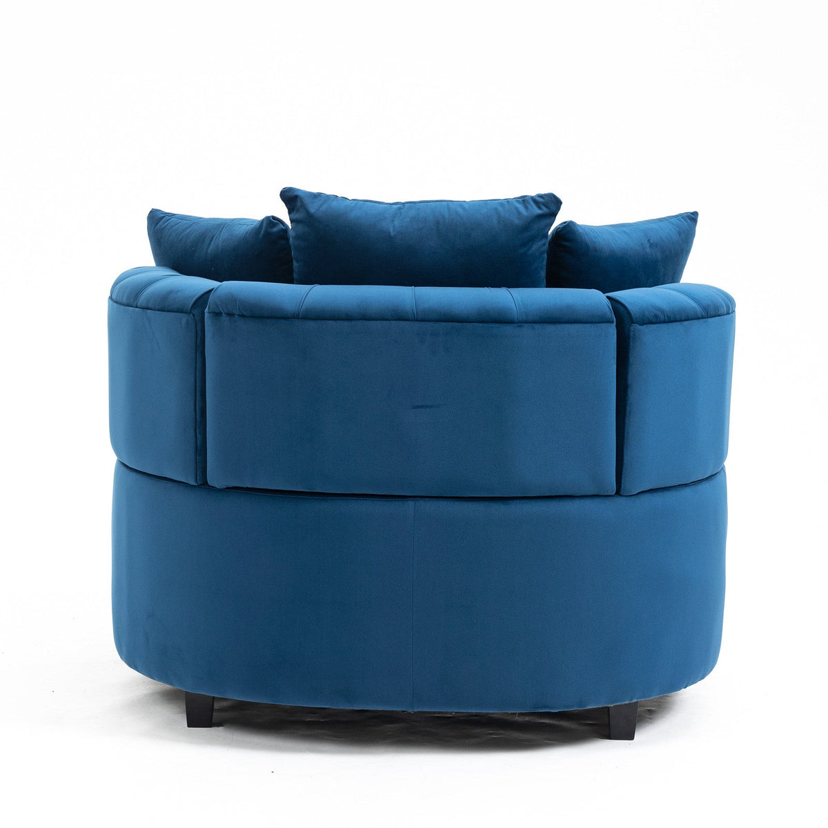 Plush Velvet Barrel Chair with Solid Wood Legs - Available in 3 Colors