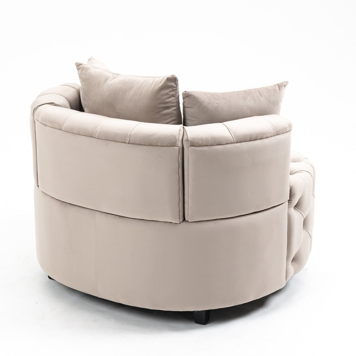 Plush Velvet Barrel Chair with Solid Wood Legs - Available in 3 Colors