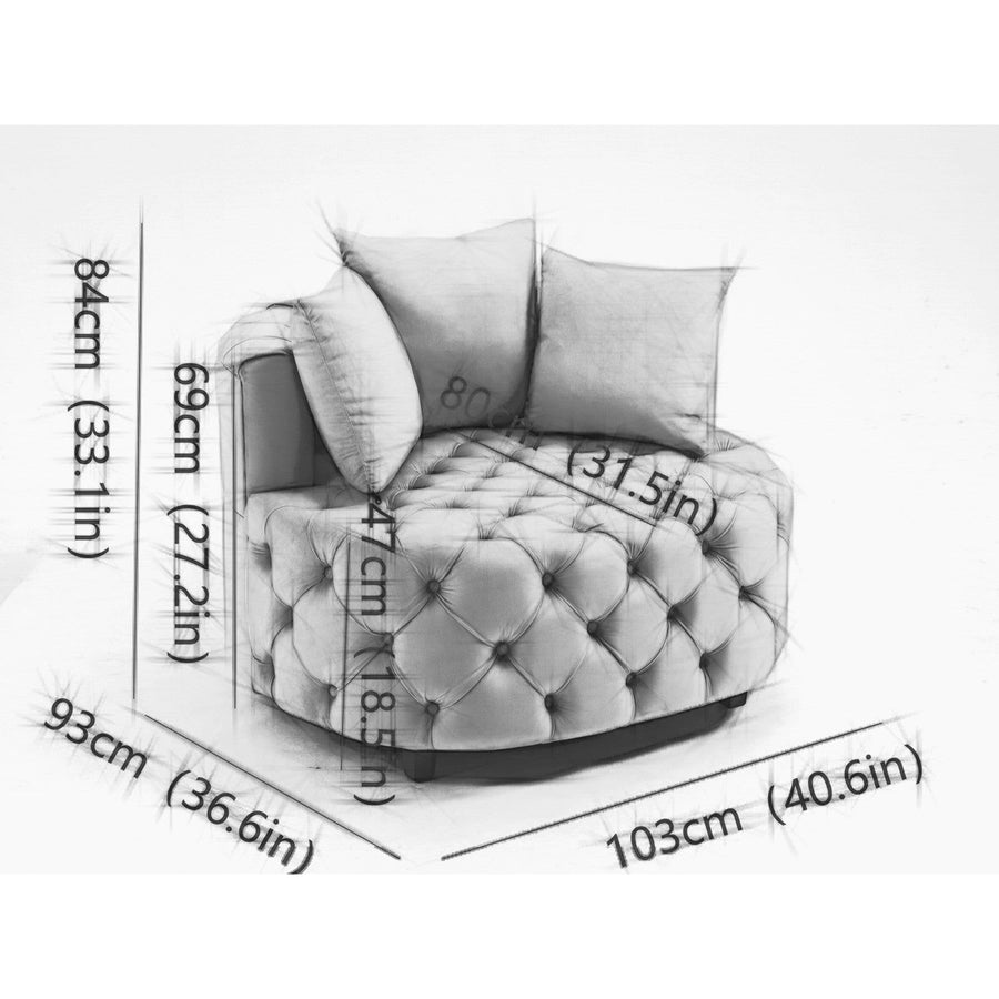 Plush Velvet Barrel Chair with Solid Wood Legs - Available in 3 Colors