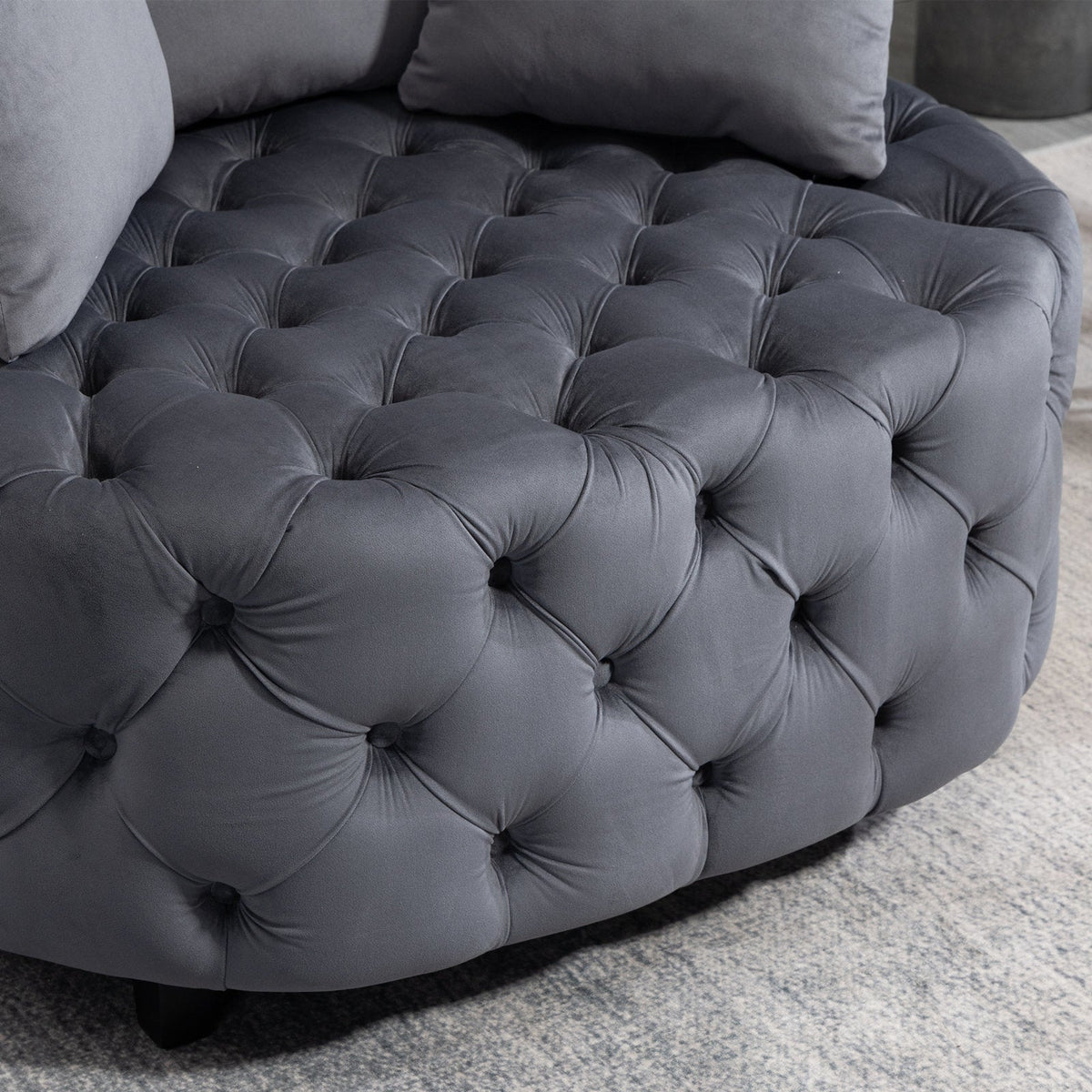 Plush Velvet Barrel Chair with Solid Wood Legs - Available in 3 Colors