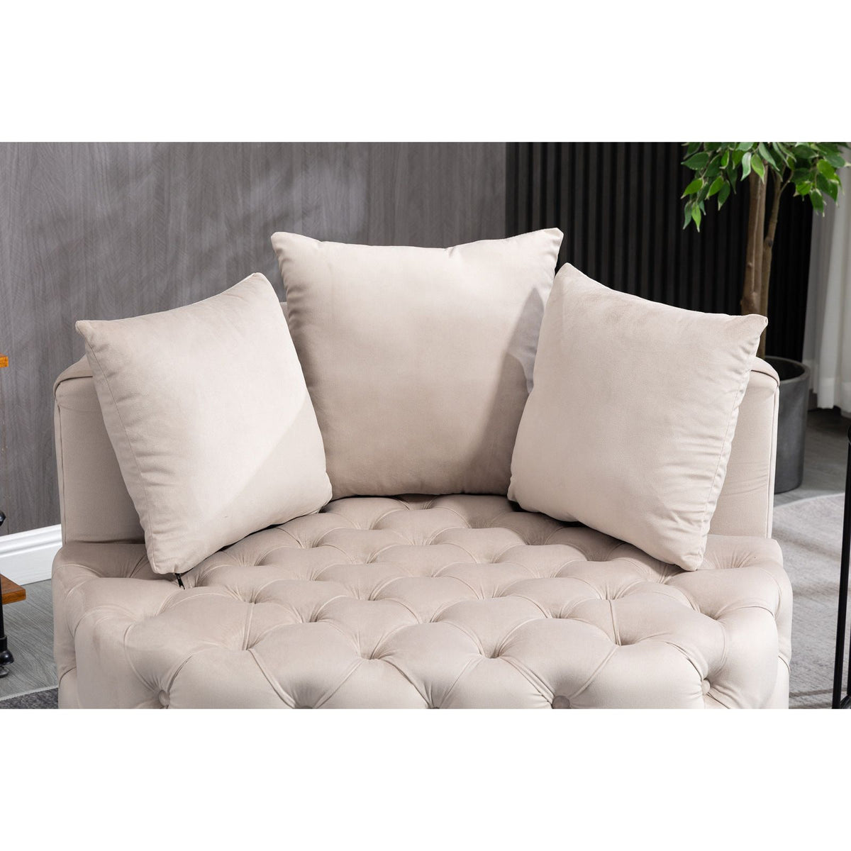 Plush Velvet Barrel Chair with Solid Wood Legs - Available in 3 Colors