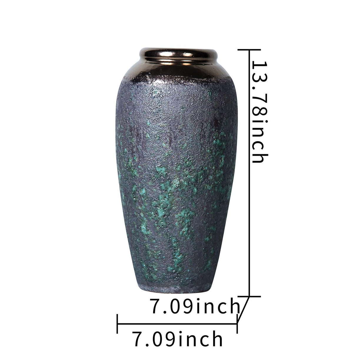 Vintage Smoke Ceramic Vase 7"D x 14"H