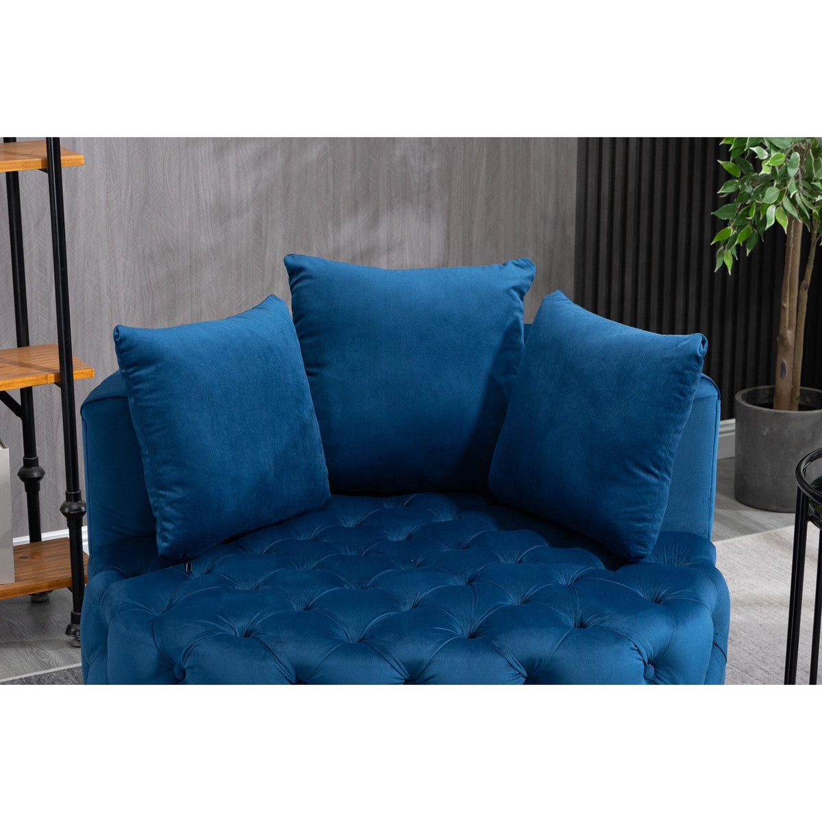 Plush Velvet Barrel Chair with Solid Wood Legs - Available in 3 Colors