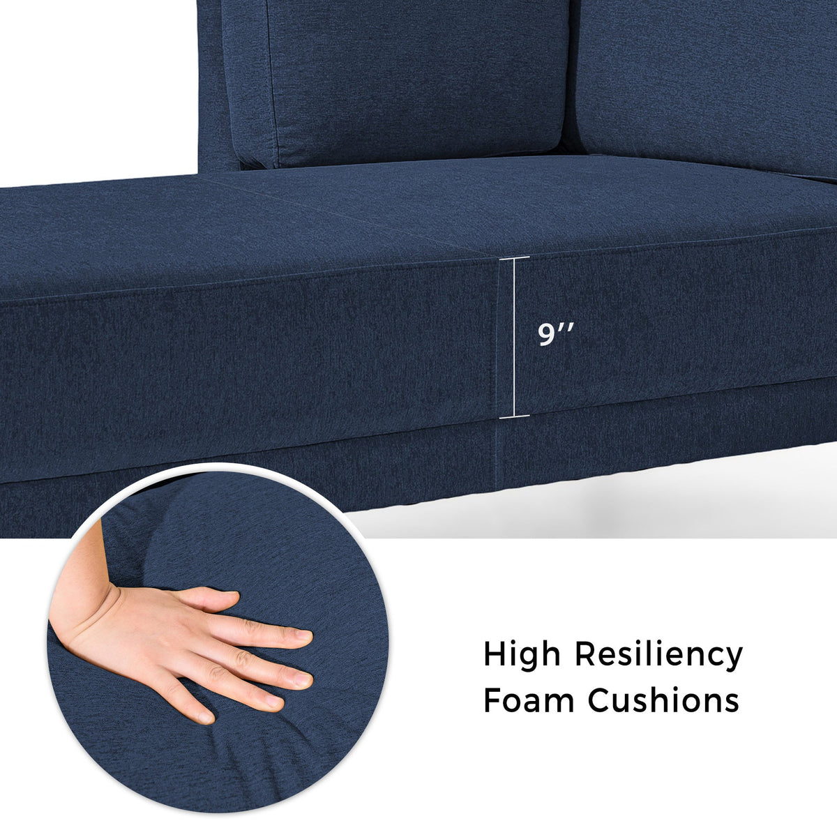 65" Mid-Century Modern Linen Fabric Chaise Lounge