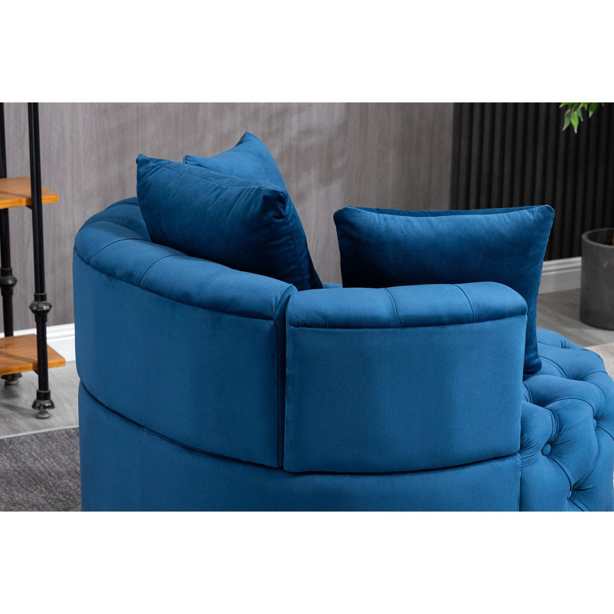 Plush Velvet Barrel Chair with Solid Wood Legs - Available in 3 Colors