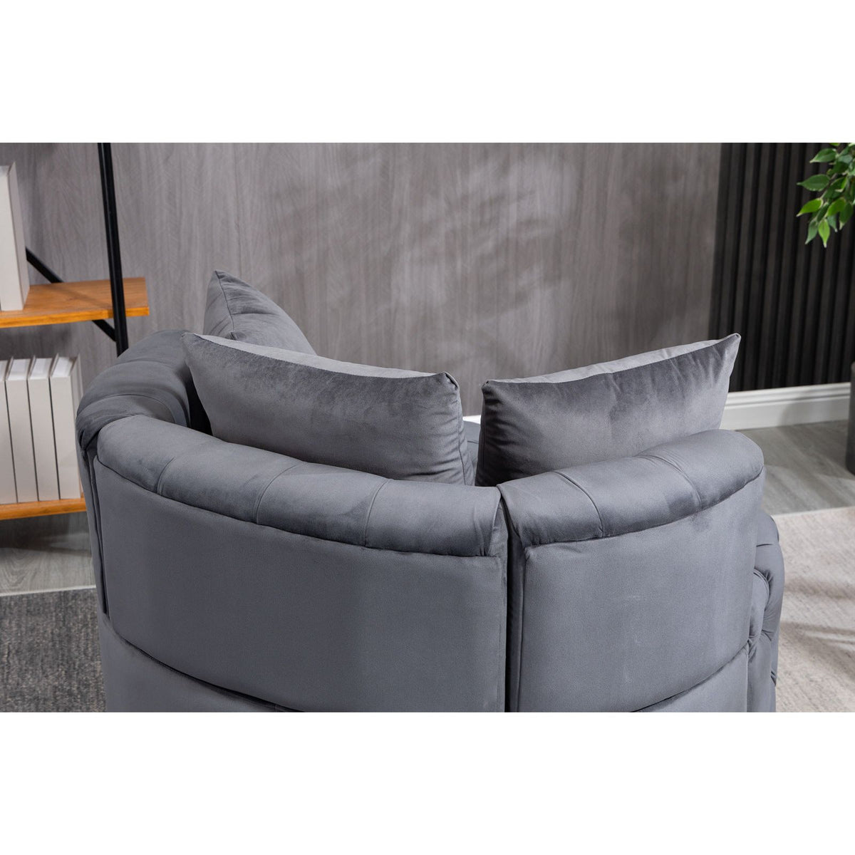 Plush Velvet Barrel Chair with Solid Wood Legs - Available in 3 Colors