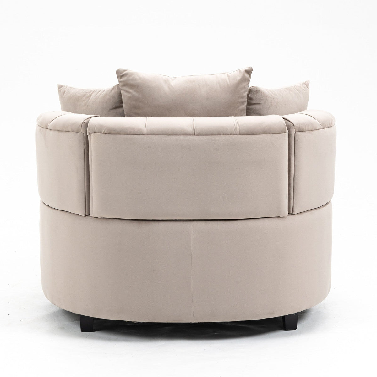 Plush Velvet Barrel Chair with Solid Wood Legs - Available in 3 Colors