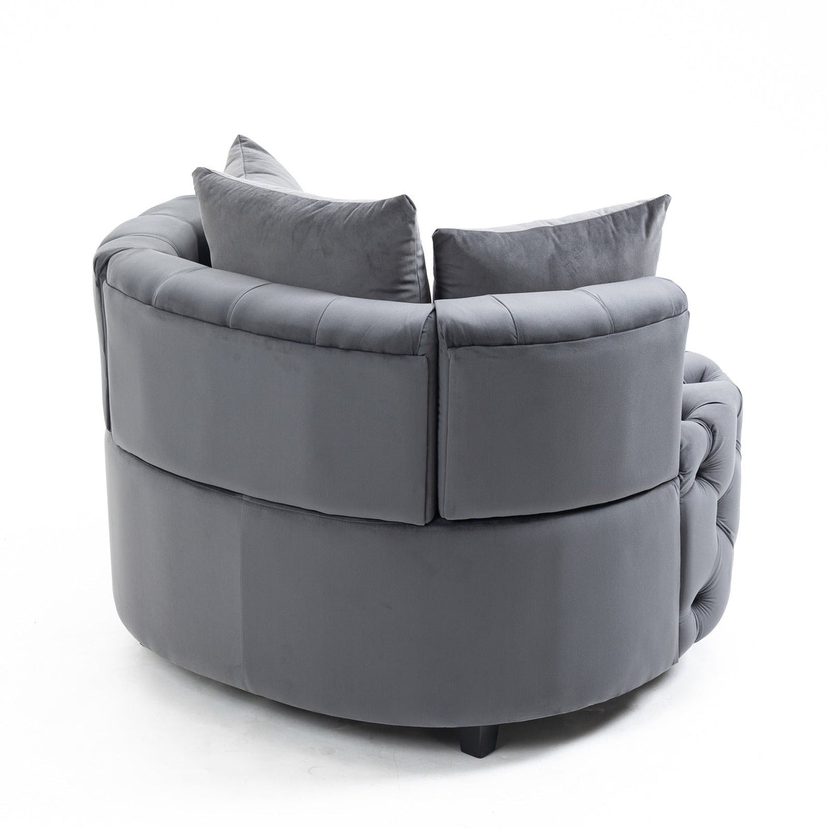 Plush Velvet Barrel Chair with Solid Wood Legs - Available in 3 Colors