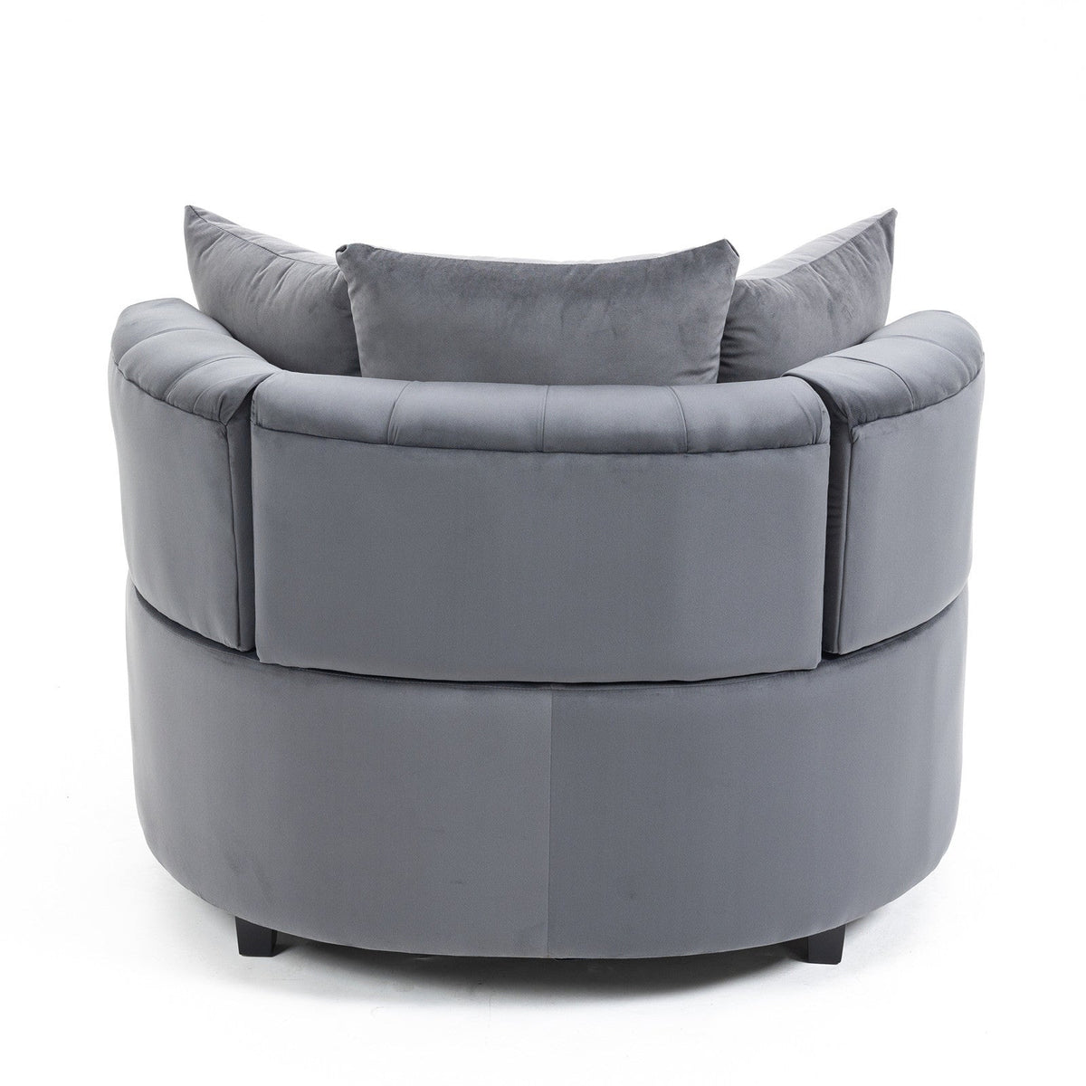 Plush Velvet Barrel Chair with Solid Wood Legs - Available in 3 Colors