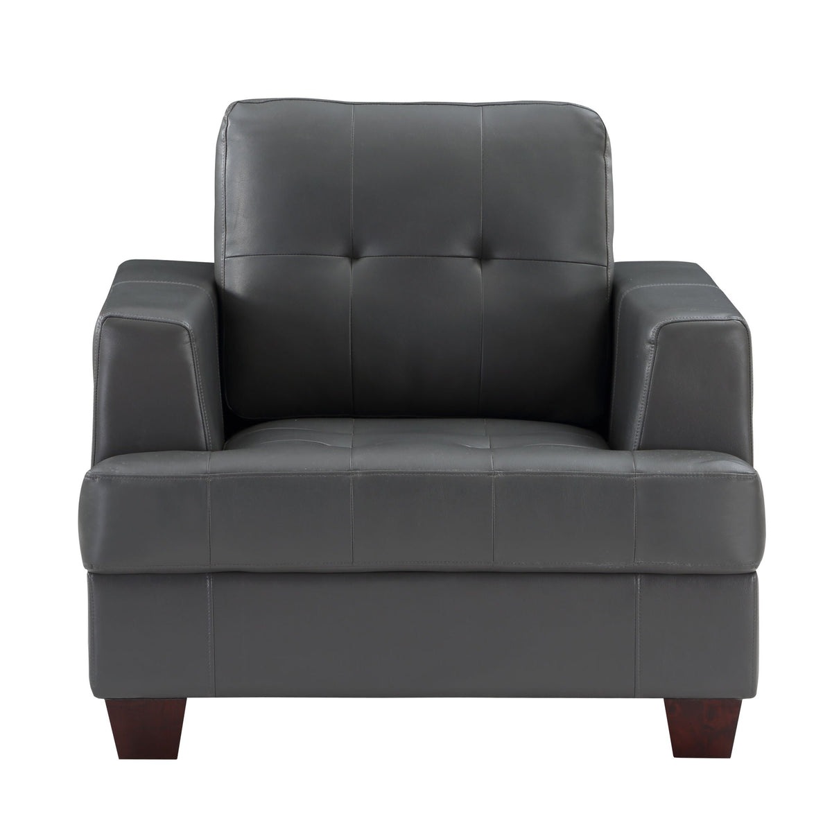 Gray Modern  Faux Leather Comfort Chair
