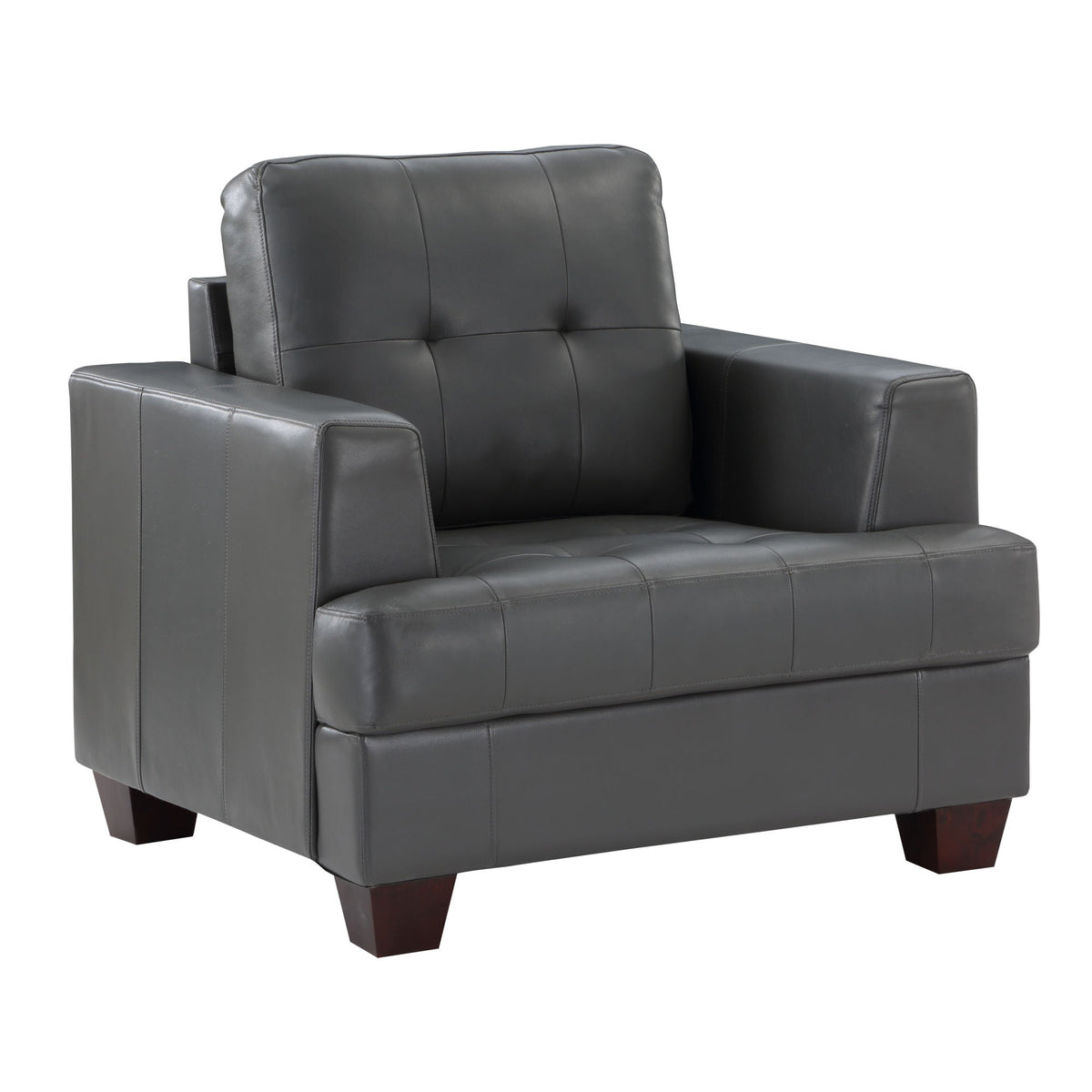 Gray Modern  Faux Leather Comfort Chair