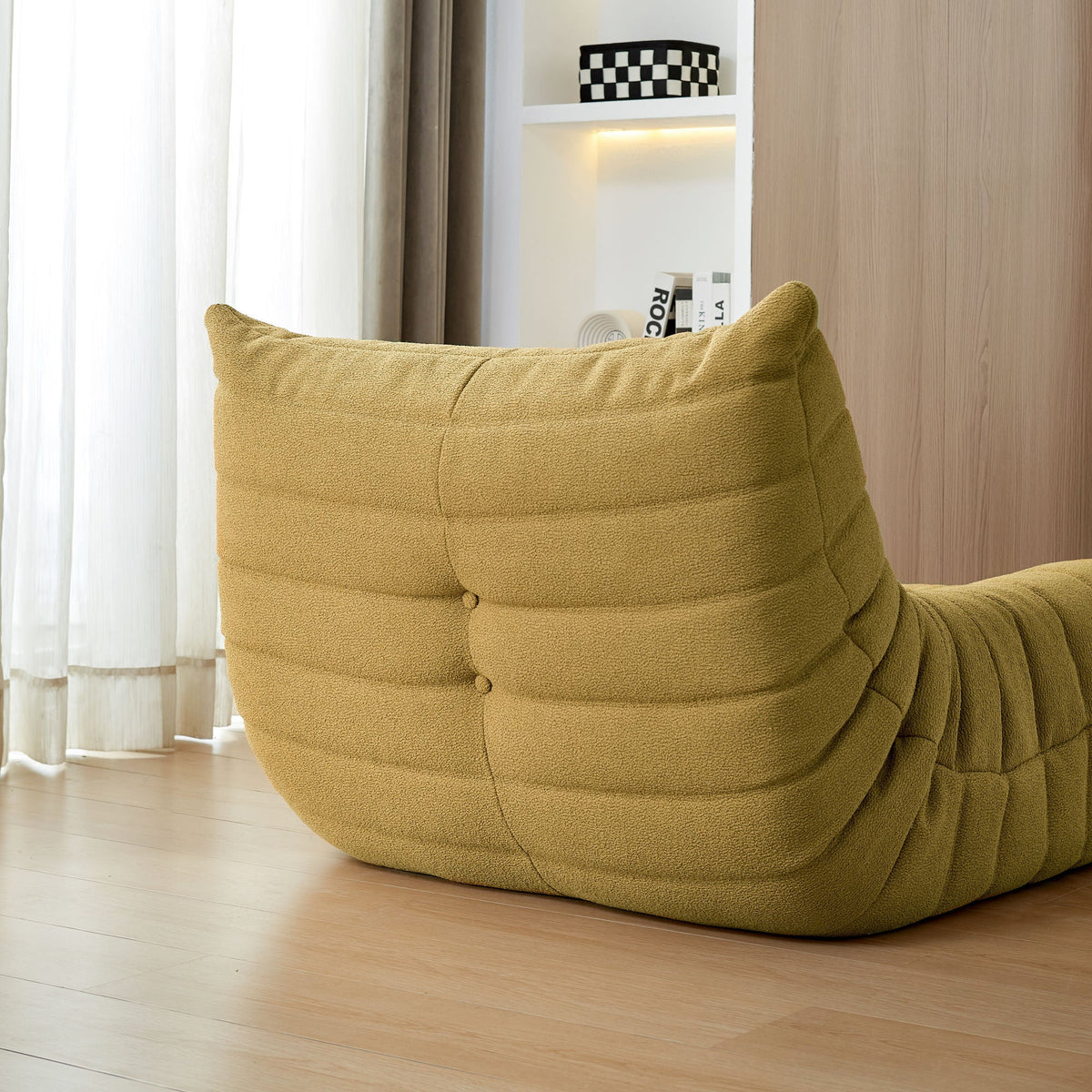 Teddy Fabric Fireside Lounge Chair - Modern Armless Floor Sofa
