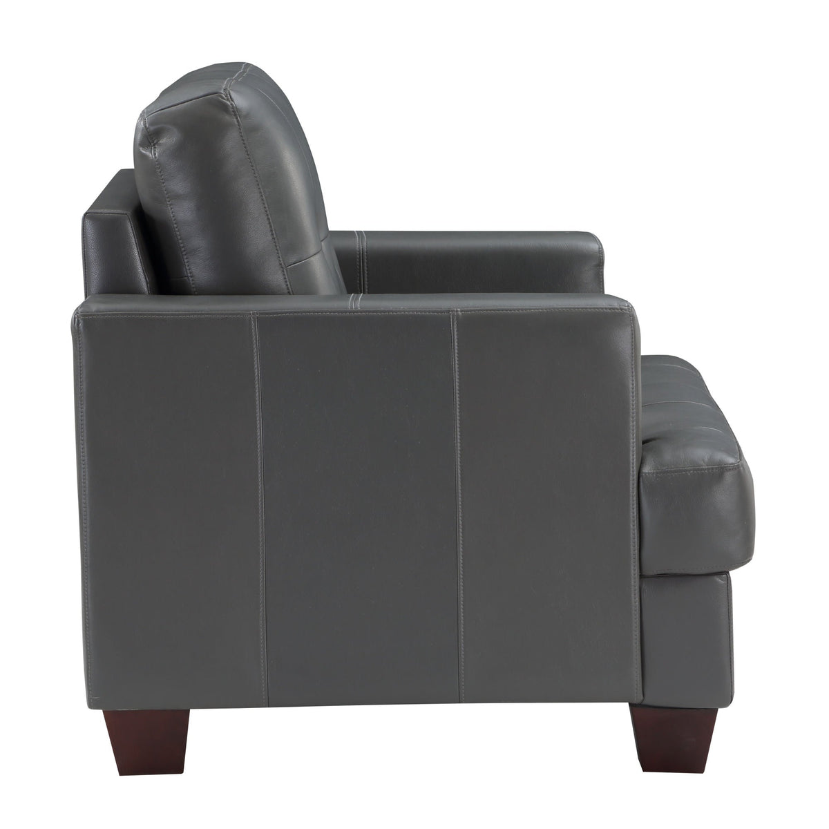 Gray Modern  Faux Leather Comfort Chair