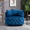 Plush Velvet Barrel Chair with Solid Wood Legs - Available in 3 Colors
