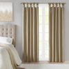 Emilia 100% Polyester Solid Faux Silk Lined Twist Tab Total Blackout Window Curtain
