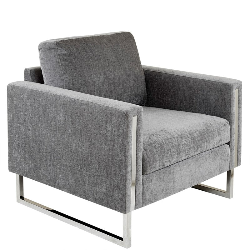 Madden Upholstered Metal Base Accent Lounge Chair