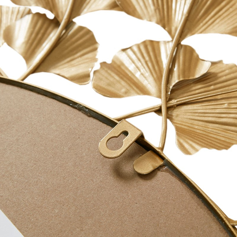 Eden Gold Gingko Leaf Round Wall Mirror 30.5"