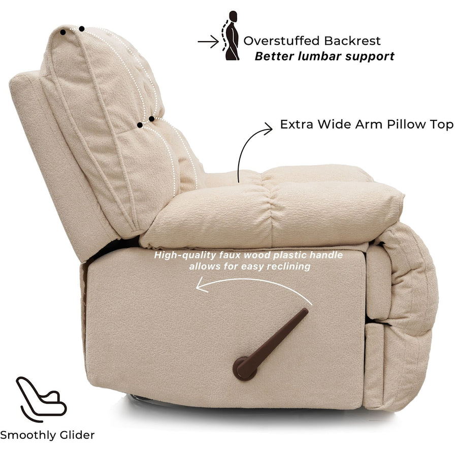Plump Velvet Classic Recliner in Cream